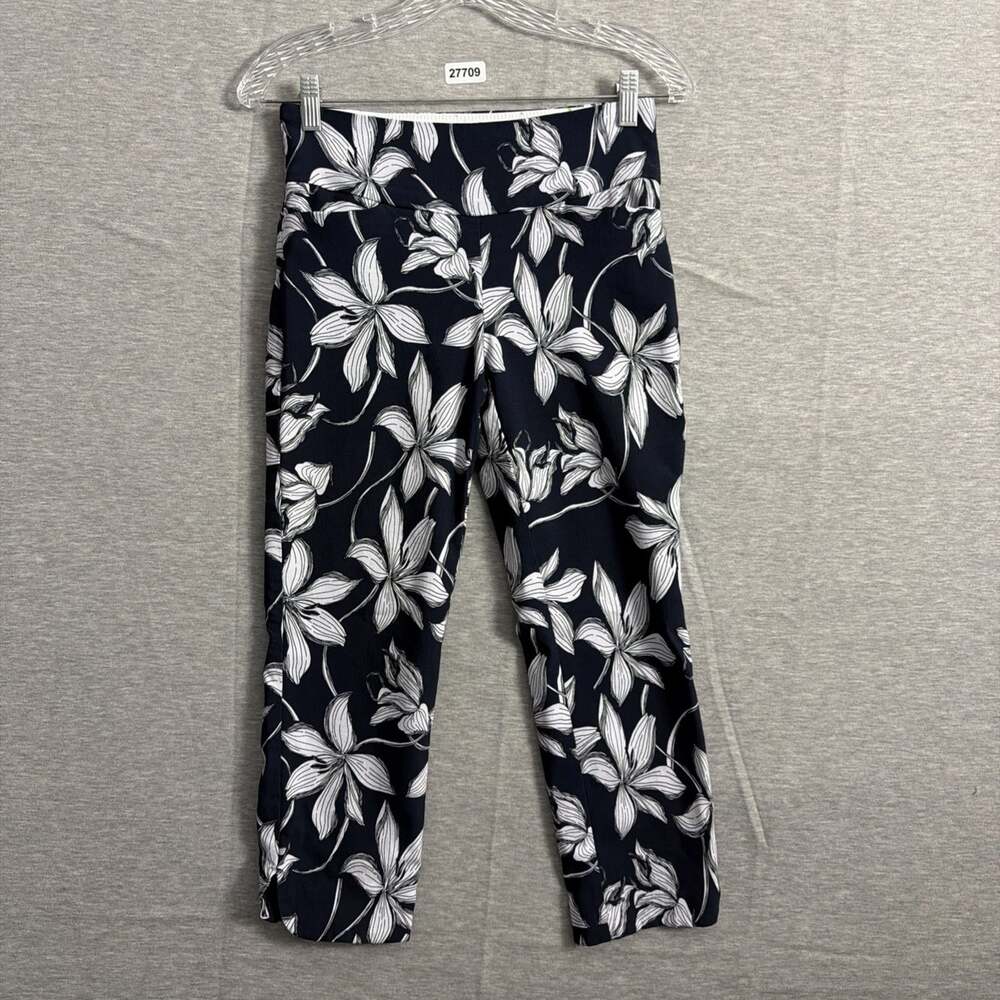 Swing Control Women's Size 2 Floral Print Pull On Slim Crop Stretch Golf Pants